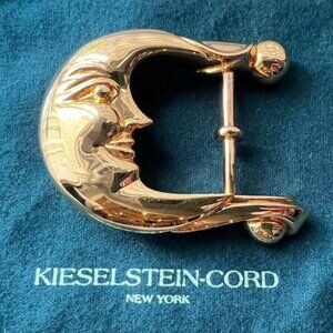 *BARRY KIESELSTEIN CORD* ICONIC MOON ART BRONZE BELT BUCKLE